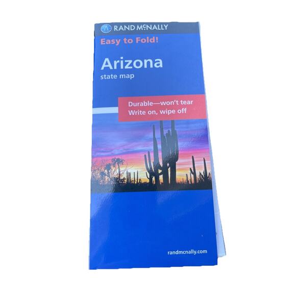 Rand McNally Easy to Fold Map of Arizona Durable Write On Wipe Off Wont Tear - Picture 1 of 8
